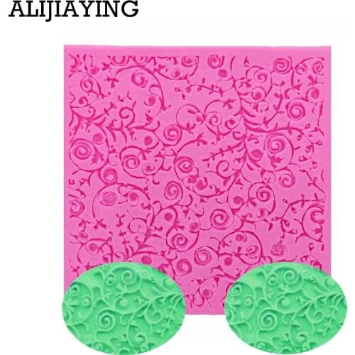 M0490 Vines Silicone Mat Lace Flowers Mold Embossing pad Fondant cake Decorating Tools Silicone Bakeware
