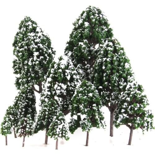 12 Train Layout Model Snow Trees 1:50-500 3-16cm Park Forest Diorama Scenery