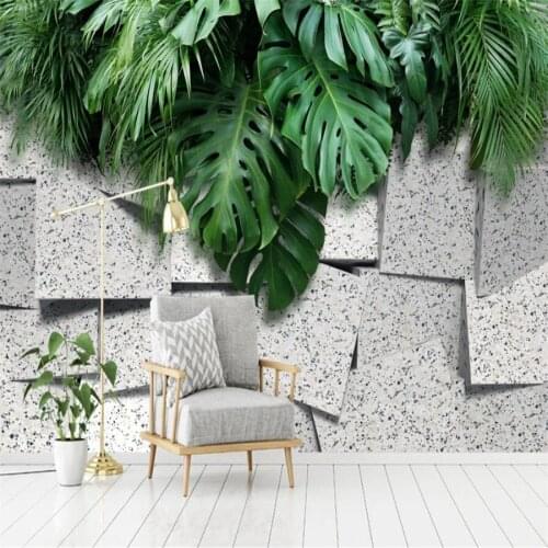 Milofi custom 3D wallpaper mural 3d abstract space green plants living room bedroom background wall decoration wallpaper