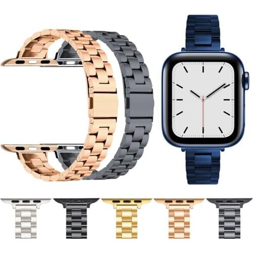 Fashion Luxury T Band Bracelet For Apple Watch Band 38mm 42mm 40mm 44mm Stainless Steel Watchband iWatch Strap 2 3 4 5 6 SE