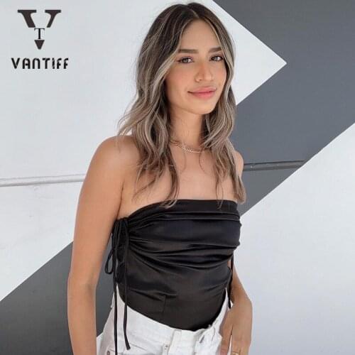 Fashion Sexy Crop Tamk Tops Women Pleated Bra Top Streetwear Summer New Slim Solid Color Breast Wrap Bodycon Top for Female 2020