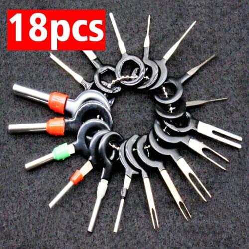 18Pcs 11Pcs Automotive Plug Terminal Remove Tool Set Key Pin Car Electrical Wire Crimp Connector Extractor Kit Accessories