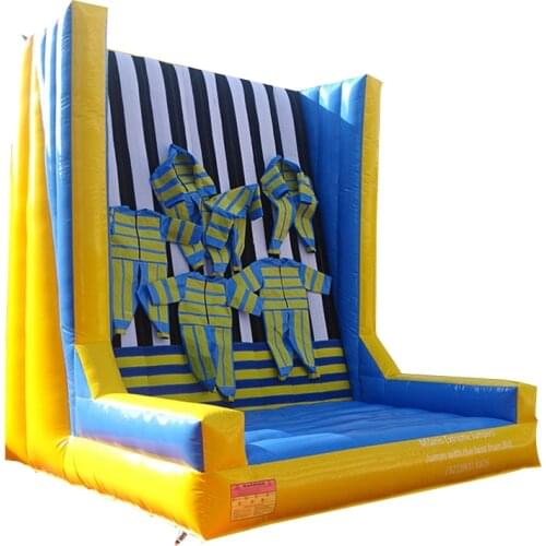 Customized Inflatable Bouncy Trampoline PVC Inflables Jumping Sticky Wall Outdoor Game for Adult Kids Giant Toys With Cloth