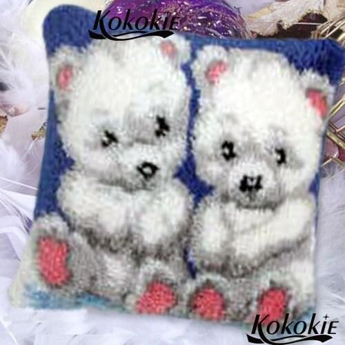 Unfinished Embroidery Pillowcase cross stitch embroidery carpet stitch throw latch hook pillow kits embroider needlework kits