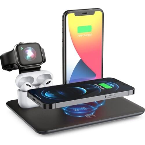 New Arrival Muti-Functional Qi Fast 15W 5 in 1 USB Type-C Smartphone Wireless Charger for iPhone for AirPods for Apple Watch