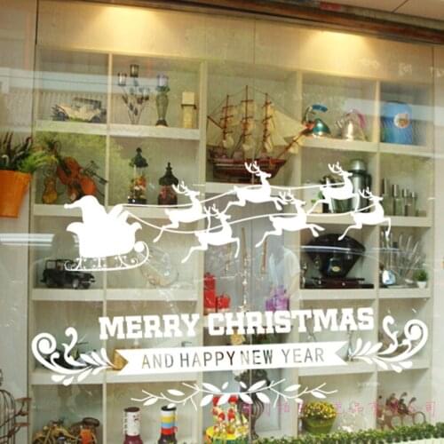 New Year Home Decals Decor Removable Merry Christmas Window Stickers Christmas Decorations Set Home Wall Glass Stickers