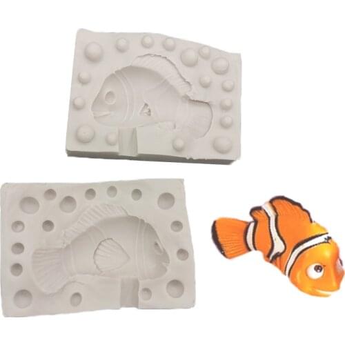 Ocean Series Cartoon Clown Fish Mold Fondant Cake Decorating Tools Silicone Molds Chocolate Baking Tools For Cakes Gumpaste Form