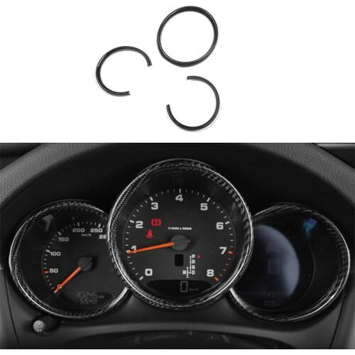 Fit For Porsche Macan 2014-2020 Dry Carbon Fiber Dashboard Oil Meter Circles Panel Frame Cover Trim Sticker Modified