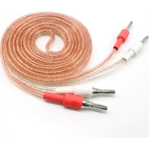 2pcs oxygen-free copper 99.99% audio Amplifier Wire Banana plugs Line 1.5m 2m 3m 5m Stereo Speaker Cable Audio / video cable