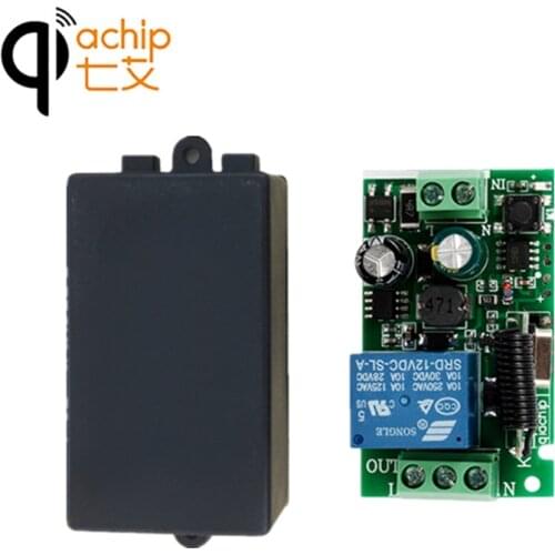 QIACHIP 433MHz Wireless Remote Control AC 110V 220V Relay Receiver For Electric Gate Light Lamp Car Garage Roller Door