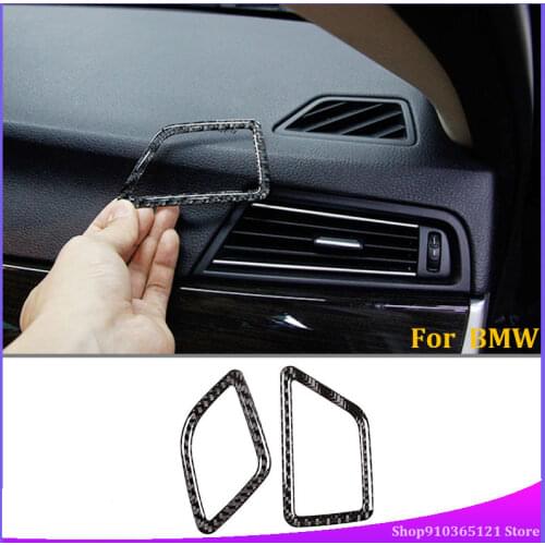 For Bmw 5 Series F10 F18 2011-2017 Dashboard Air Outlet Frame Real Carbon Fiber (Soft) Car Interior Accessories