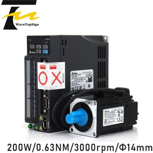 Delta Servo Motor 200W B2 Series ASD-B2-0221-B+ECMA-C20602RS+3M Wire 0.64N.M 1.55A Use For rautomated industry