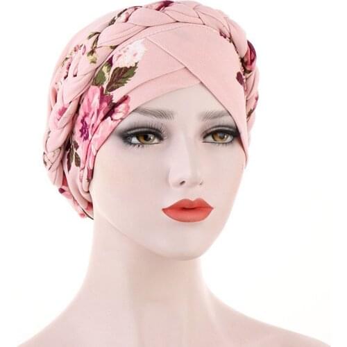 Print Turban Hat 2020 New Inner Hijab Caps for Women Muslim Stretch Hijabs Hat Islamic Under Scarf Head Wrap Cap turbante mujer