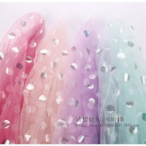 Symphony Polka Dot Print Mesh Tulle Fabric High Quality Bridal Dress Princess Dress Wedding Decoration Tutu Skirt Net Fabric