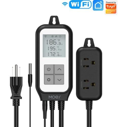 Tuya WiFi Digital Temperature Thermostat Outlet Plug Heating Cooling Mode Carboy Aquarium Home Brewing