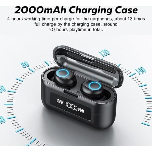 W1 TWS Bluetooth 5.0 Earphones 2000mAh Charging Box Wireless Sports Waterproof Earbuds Headsets With Microphone Bluetooth Earbud
