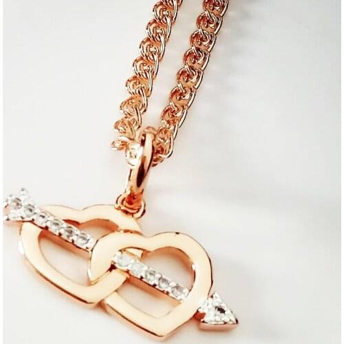 Women Pendant New Pendant Gold Silver Plated Women Jewelry Necklace Heart Shape Design 585 Rose Gold Color Russian Pendants