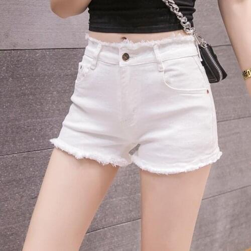 Woman Jeans Pants White Denim Shorts Womens Summer 2021 Loose A- Line Pantalones Vaqueros Mujer