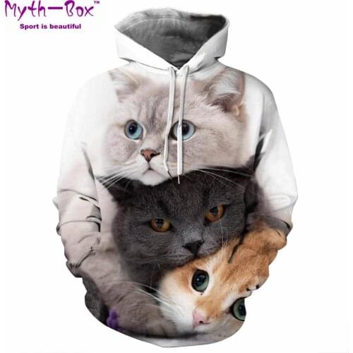 Women/Men Hoodie Sweatshirts Gym Autumn Winter Sport Hoodies Women Cute Cats 3D Print Sportwear Hooded Sweaters Hip Hop Pullover