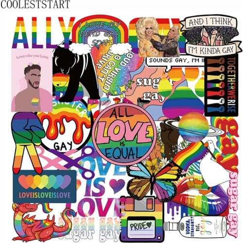 10/50Pcs/pack Gay Decal Stickers Skateboard Fridge Phone Guitar Snowboard Motorcycle Luggage PVC Waterproof Sticker For Adult