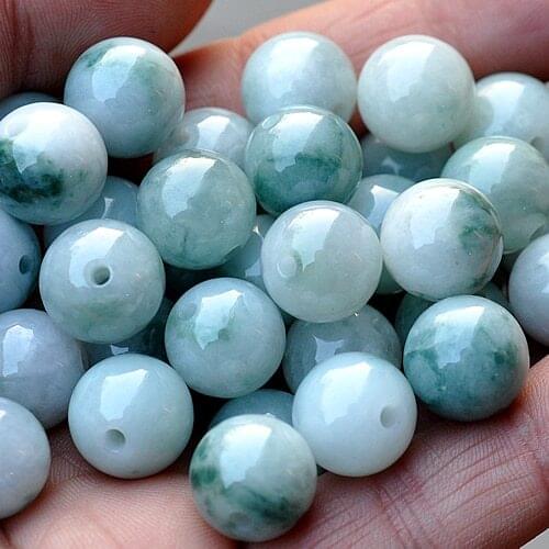 10PC Natural Emerald Beads Bracelet Pendant DIY Accessories Bangle Charm Jewellery Fashion Hand-Carved Luck Amulet