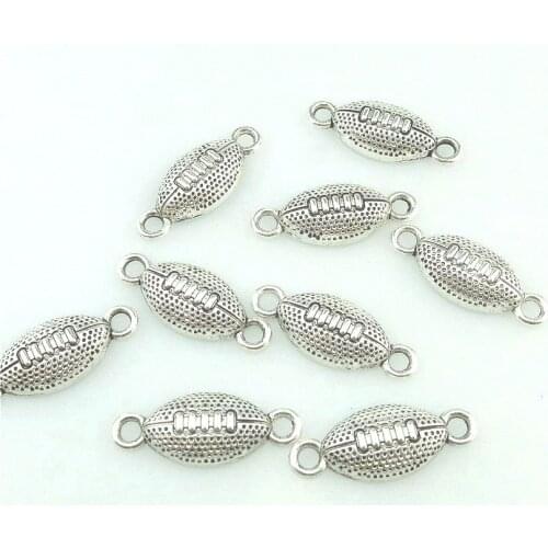 15pcs Charms Rugby Ball 25*10mm Tibetan Silver Plated Antique Pendants DIY Handmade Craft Jewelry Making 16227