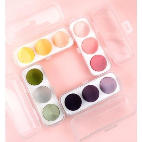 3pcs/lot Beauty Egg Set Gourd Water Drop Puff Makeup Puff Set Colorful Cushion Cosmestic Sponge Egg Tool Wet And Dry Use