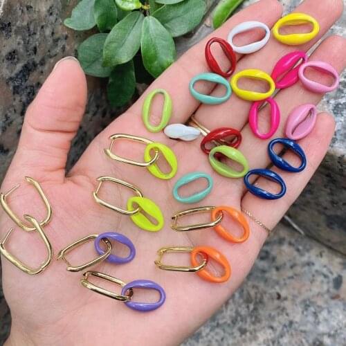 5Pair colorful enamel lip shaped drop earring jewelry,fashion simple design women enamel earring ins hot