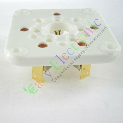 Wholesale and retail 5pcs Gilded 5pin Ceramic vacuum tube socket gold valve base for 3-500Z 4-400 U5G free shipping