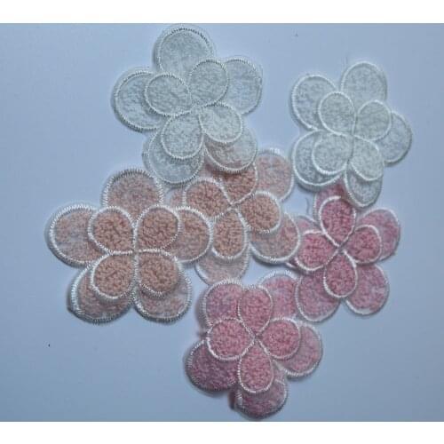 6pcs Fashion double layer embroidery lace flower patches for clothing cute floral appliques parche DIY sew on patch appliques