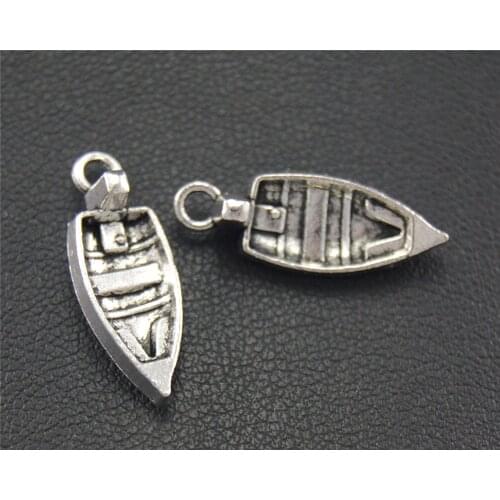 8pcs Silver Color Boat Charm Pendant Jewelry Making DIY Handmade Craft 5x20mm A1758