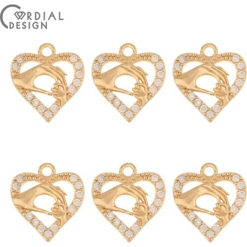 Cordial Design 50Pcs 16*17MM Earrings Accessories/DIY Pendant/Hand Made/Earring Making/Jewelry Findings & Components/CZ Charms