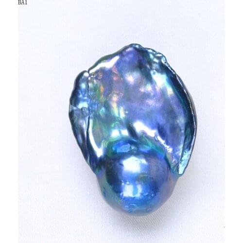 BaroqueOnly Baroque Nuclear Tail Pearl Peacock Blue Special Color about 13~20mm Freshwater Real Pearl Diy Materials BA