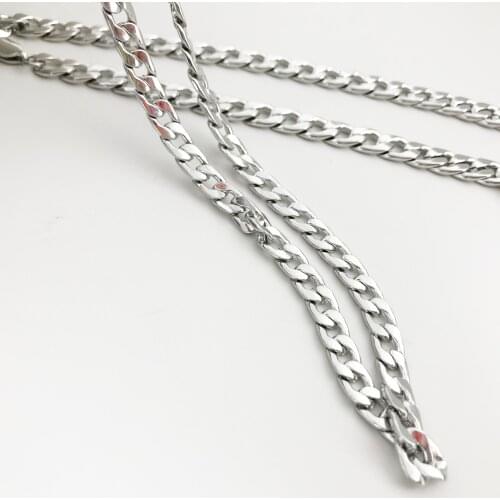 MYLONGINGCHARM 5pcs Cuban Link Chain Bulk Sale Stainless Steel Chain For Men Choker Jewelry 6mm 7mm withness Hiphop Cuban Chain