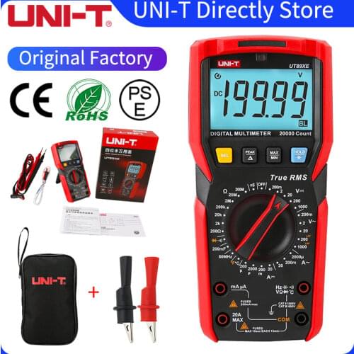 UNI-T UT89XE Digital Multimeter Professional Tester True RMS Manual Range DC AC Voltmeter Ammeter Capacitor Temperature Meter