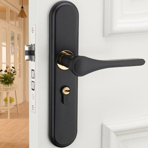 Door lock room indoor bedroom lock home stainless steel door lock solid wood door handle universal bathroom door lock