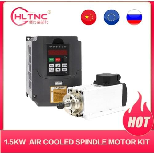 220V 1.5KW Air Cooled CNC Spindle Motor er11 collet 1500w HY inverter / VFD for CNC Router