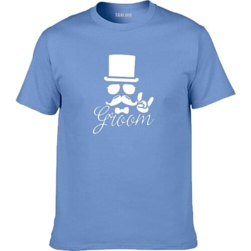 TARCHIA 2021 Fashion Groom Wedding Marriage Stag Bachelor Cotton Tops Tees Men Short Sleeve Boy Casual Homme Tshirt T Plus New