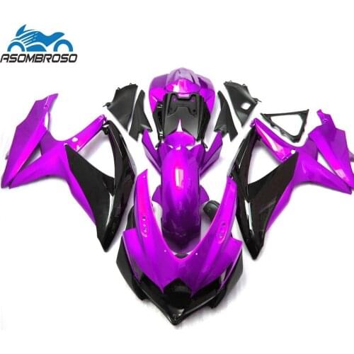 Hot sale Injection Molding Fairing kit for SUZUKI K8 K9 GSXR 600 750 2008 2009 2010 purple black gsxr600 fairings RD25
