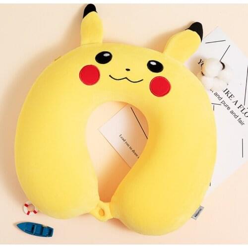 Kawaii Anime Pikachu Plush U Neck Pillows Pokemon Plush Toys Protects The Cervical Spine Neck Support Headrest Cushion