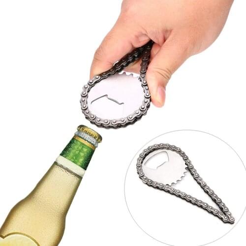 Creative Bike Bicycle Chain Bottle Opener Multifunction Stainless Steel Bar Drinks BBQ Beer Novelty Openers Kitchen Tools