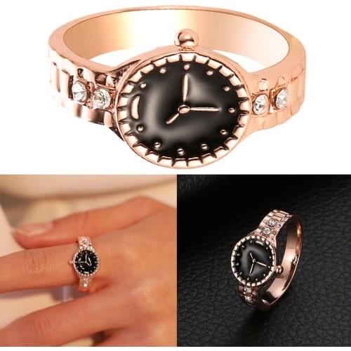 Creative Fashion Minimalist Ring Watch for Women Girl Finger Rings Size 7-9