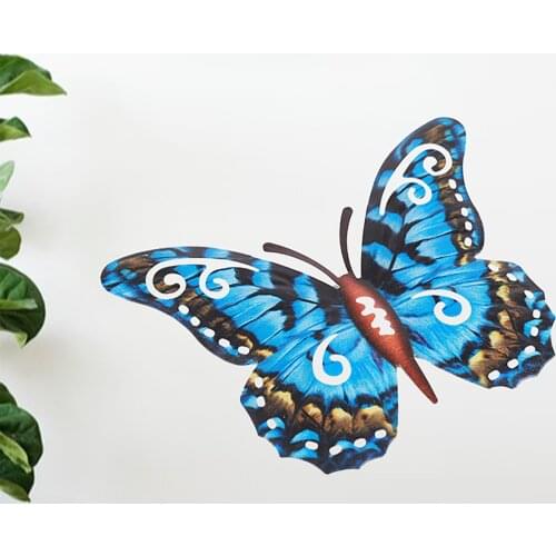 3D Metal Wall Stickers Butterfly For Kids Rooms Home Wall Decor Fridge Stickers Decoration Butterfly Wall Stickers