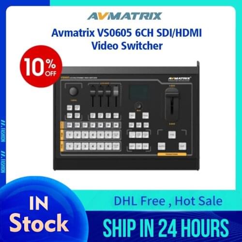 Avmatrix VS0605 6CH SDI/HDMI Cable - Compatible Multi-format Live Production Video Switcher with PGM recorder