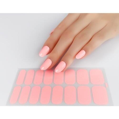 1Pc Super High Quality Thicken Sticker Solid Color Pink Beige Blue Simple Summer Slider For Manicu Nail Equipment Stickers Art