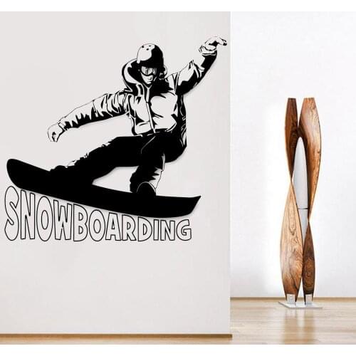 Snowboarding Wall Stickers Extreme Winter Sports Window Decal Youth Snowboard Art Mural For Boys Bedroom Home Bedroom Decor M102