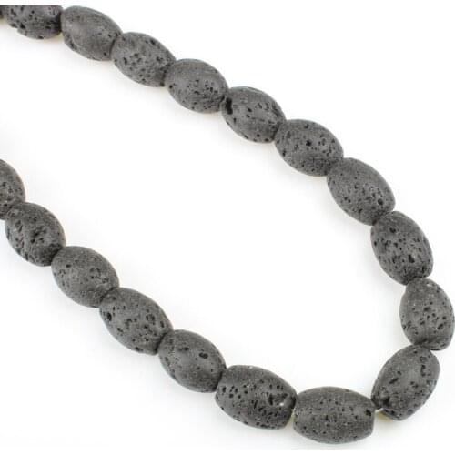 Natural Volcanic Lava Loose Beads 10x12mm Cylindrical Healing Energy Stone for Jewelry Making DIY Necklace Bracelet Accessories