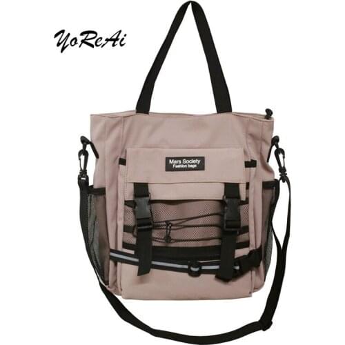 YoReAi 2020 New All-match Large-capacity Female Shoulder Bags Tooling Messenger Bag Korean Student Book Women Diagonal Pack