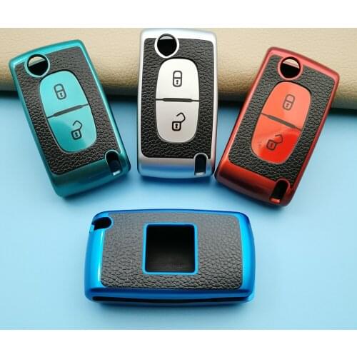 New Tpu Car Key Case Full Cover For Citroen Xsara Picasso C2 C3 C4 C5 C6 C8 For Peugeot 107 206 207 307 308 406 Accessories