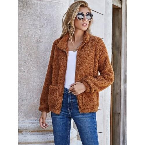 Autumn and winter new style European and American double-faced fleece blouse women fashion sweater coat